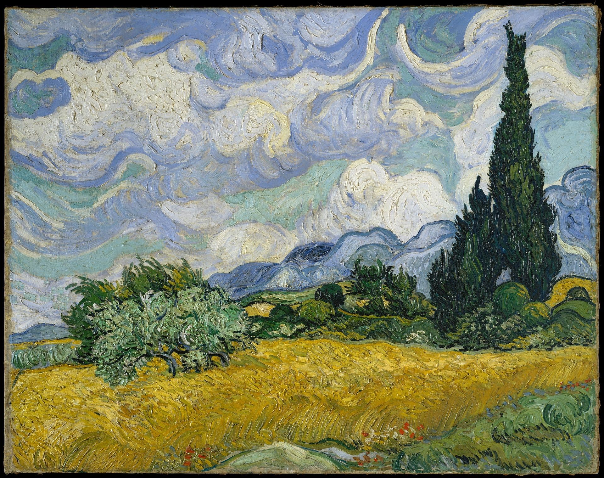 Vincent van Gogh — Selvili Buğday Tarlası (1889)